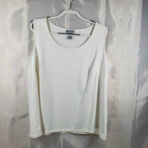 Catherines Sleeveless Blouse Solid White Tank Top Plus Size Wmn Sz 18/20W